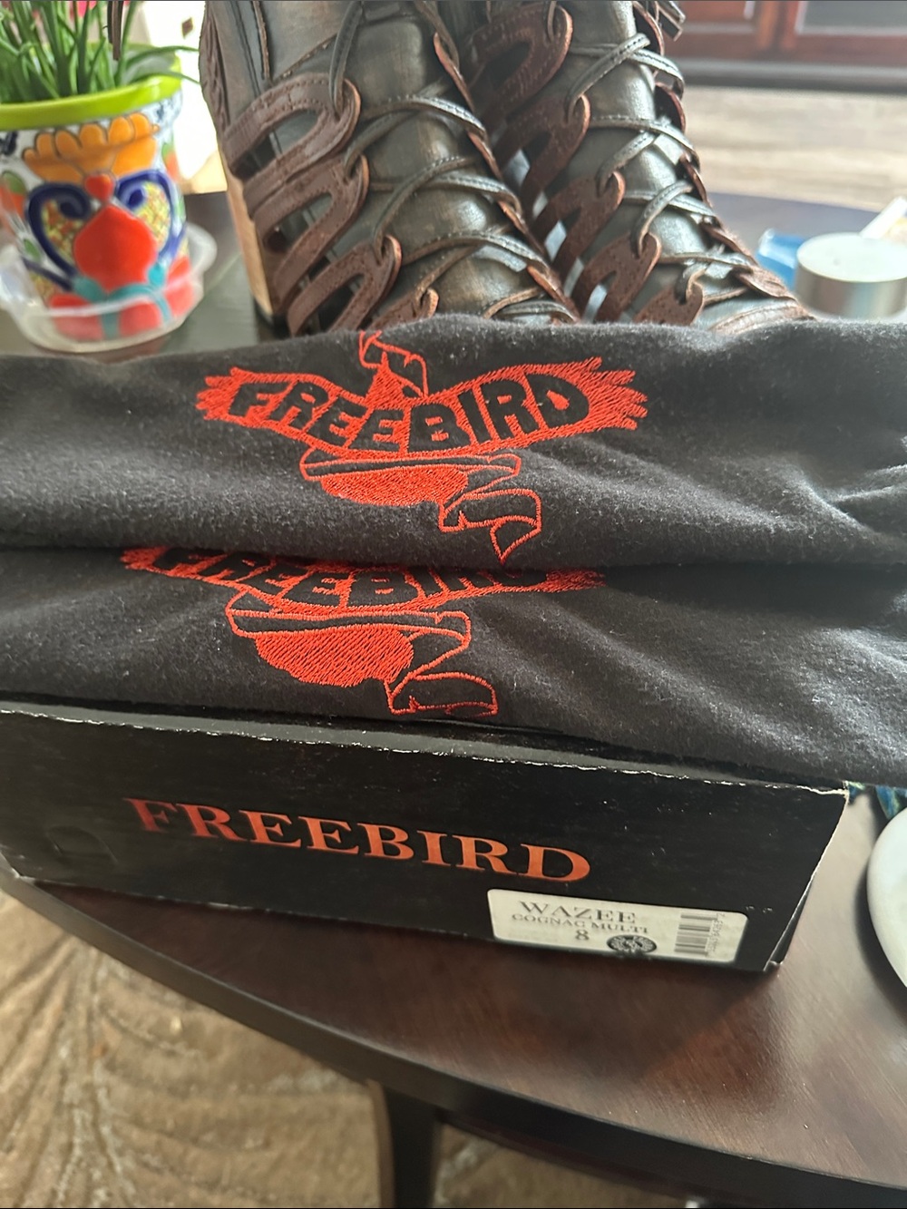 Freebird by Steven Wazee Cognac Leather Sandal Size 8 EUC - Picture 7 of 8